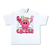 White hey cancer with middle fingers Urban Heavy Tee - LillyAllenDesigns