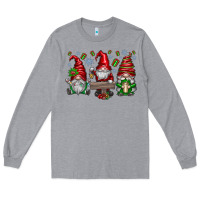 Heather Grey christmas gnomes celebration Long Sleeve Tee - CowhideDigitalArt