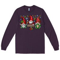 Plum christmas gnomes celebration Long Sleeve Tee - CowhideDigitalArt