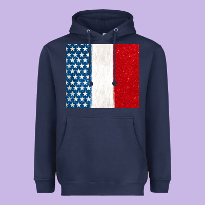 Custom Text American Flag(used Font 'doctrin Heavyweight Hoodie Designed By Jasminsmagicworld