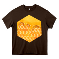 Chocolate Brown honeycomb fa element Heavy Core Tee - FaDigitalArtStudio