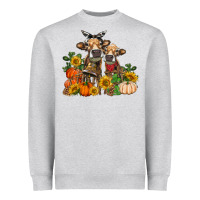 Heather Grey Fall heifer cows Heavyweight Sweatshirt - RanaPortraitStore
