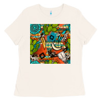 Bone western cactus aztec seamless pattern Ladies Tee - BundleAndBundleShop
