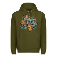 Army Green leopard cowhide sunflower texas map Premium Hoodie - Artiststas
