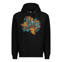 Black leopard cowhide sunflower texas map Premium Hoodie - Artiststas