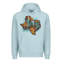 Blue Mist leopard cowhide sunflower texas map Premium Hoodie - Artiststas