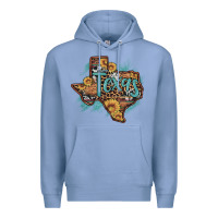 Colony Blue leopard cowhide sunflower texas map Premium Hoodie - Artiststas