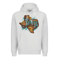 Dove Grey leopard cowhide sunflower texas map Premium Hoodie - Artiststas