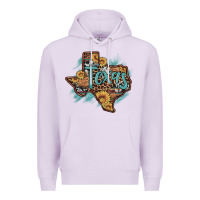 Lilac leopard cowhide sunflower texas map Premium Hoodie - Artiststas