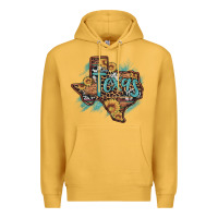 Mustard leopard cowhide sunflower texas map Premium Hoodie - Artiststas