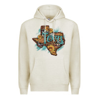 Oatmeal Heather leopard cowhide sunflower texas map Premium Hoodie - Artiststas