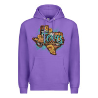 Purple leopard cowhide sunflower texas map Premium Hoodie - Artiststas