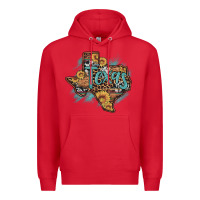 Red leopard cowhide sunflower texas map Premium Hoodie - Artiststas