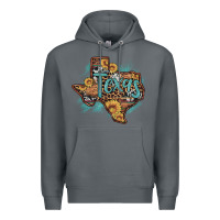 Rock leopard cowhide sunflower texas map Premium Hoodie - Artiststas