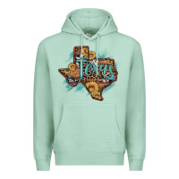 Seafoam leopard cowhide sunflower texas map Premium Hoodie - Artiststas