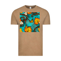 Vintage Coffee autumn leaves seamless pattern Vintage Tee - BundleAndBundleShop