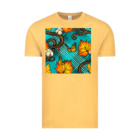 Vintage Mustard autumn leaves seamless pattern Vintage Tee - BundleAndBundleShop