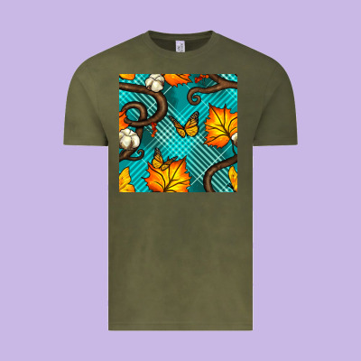 Autumn Leaves Seamless Pattern Vintage Tee Designed By Bundleandbundleshop