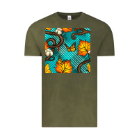 Vintage Olive autumn leaves seamless pattern Vintage Tee - BundleAndBundleShop