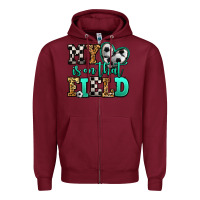 Burgundy my heart is on that field soccer Zipper Hoodie - Jasminsmagicworld