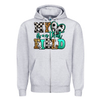 Heather Grey my heart is on that field soccer Zipper Hoodie - Jasminsmagicworld