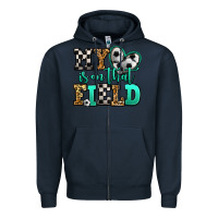 Navy my heart is on that field soccer Zipper Hoodie - Jasminsmagicworld