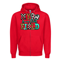 Red my heart is on that field soccer Zipper Hoodie - Jasminsmagicworld