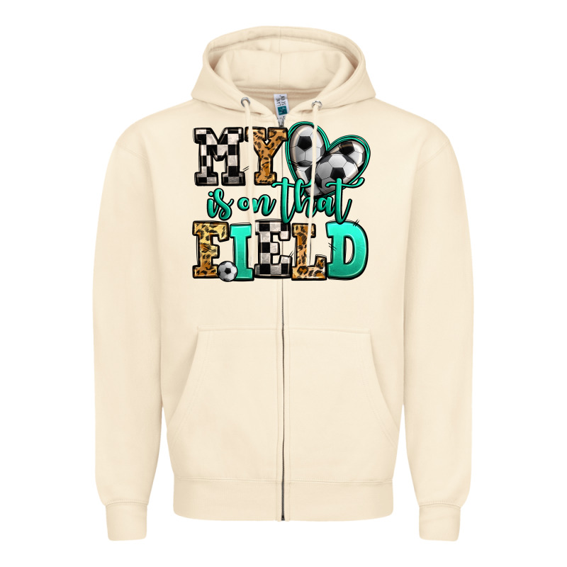 My Heart Is On That Field Soccer Zipper Hoodie by Jasminsmagicworld | Teevron