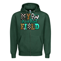 Sports Green my heart is on that field soccer Zipper Hoodie - Jasminsmagicworld