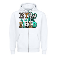White my heart is on that field soccer Zipper Hoodie - Jasminsmagicworld