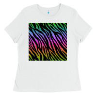 White zebra glitter seamless pattern Ladies Tee - BundleAndBundleShop