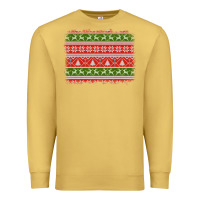 Antique Gold knitted christmas reindeer pine tree background Premium Sweatshirt - Jasminsmagicworld