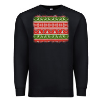 Black knitted christmas reindeer pine tree background Premium Sweatshirt - Jasminsmagicworld