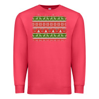 Cardinal knitted christmas reindeer pine tree background Premium Sweatshirt - Jasminsmagicworld