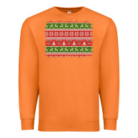 Carrot knitted christmas reindeer pine tree background Premium Sweatshirt - Jasminsmagicworld