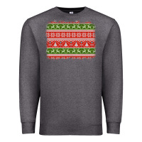 Charcoal Heather knitted christmas reindeer pine tree background Premium Sweatshirt - Jasminsmagicworld