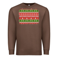 Chestnut knitted christmas reindeer pine tree background Premium Sweatshirt - Jasminsmagicworld