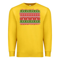 Lemon knitted christmas reindeer pine tree background Premium Sweatshirt - Jasminsmagicworld