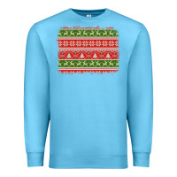 Ocean Blue knitted christmas reindeer pine tree background Premium Sweatshirt - Jasminsmagicworld