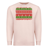 Pale Pink knitted christmas reindeer pine tree background Premium Sweatshirt - Jasminsmagicworld