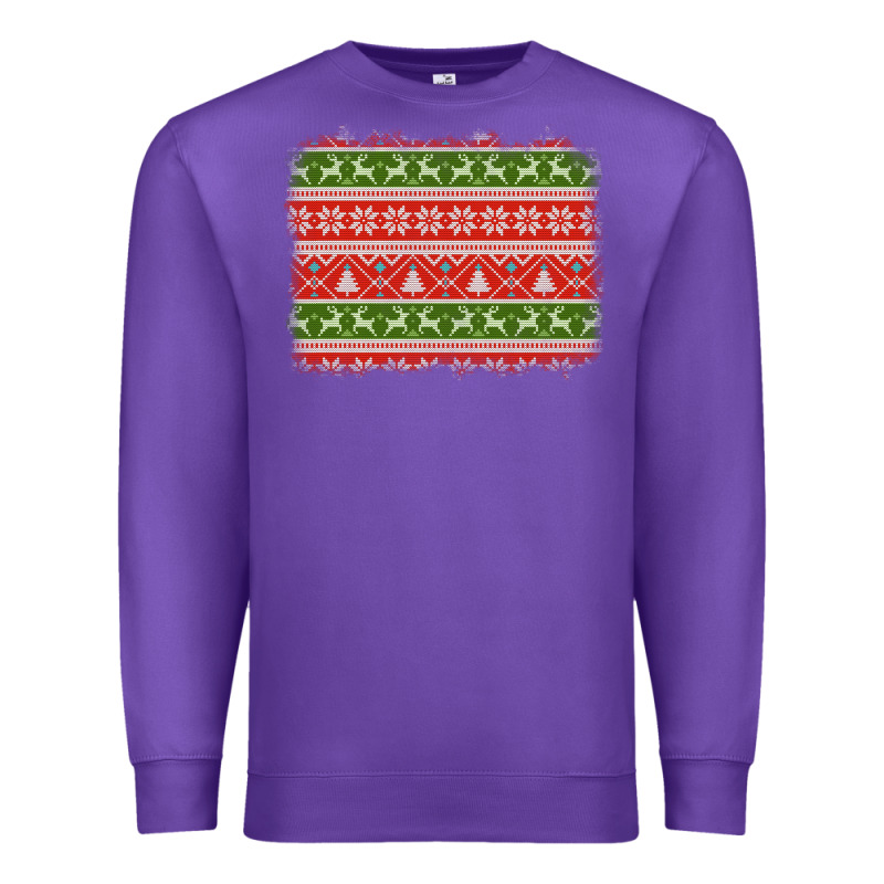 Knitted Christmas Reindeer Pine Tree Background Premium Sweatshirt by Jasminsmagicworld | Teevron