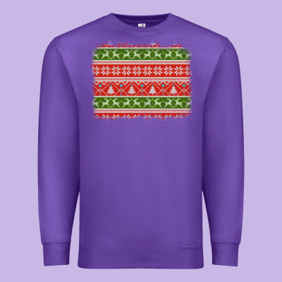 Knitted Christmas Reindeer Pine Tree Background Premium Sweatshirt Designed By Jasminsmagicworld