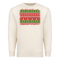 Sandshell knitted christmas reindeer pine tree background Premium Sweatshirt - Jasminsmagicworld