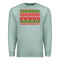 Seafoam knitted christmas reindeer pine tree background Premium Sweatshirt - Jasminsmagicworld