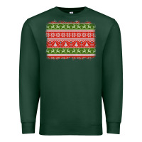 Sports Green knitted christmas reindeer pine tree background Premium Sweatshirt - Jasminsmagicworld