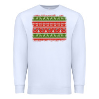 White knitted christmas reindeer pine tree background Premium Sweatshirt - Jasminsmagicworld