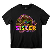 Black football sister Heavy Core Tee - OliviaCreatesArt