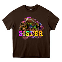 Chocolate Brown football sister Heavy Core Tee - OliviaCreatesArt