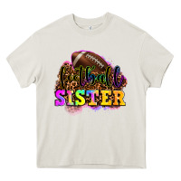 Cream football sister Heavy Core Tee - OliviaCreatesArt