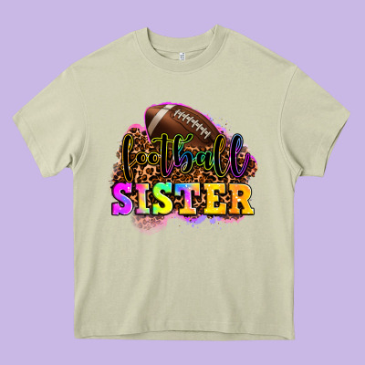 Football Sister Heavy Core Tee Designed By Oliviacreatesart